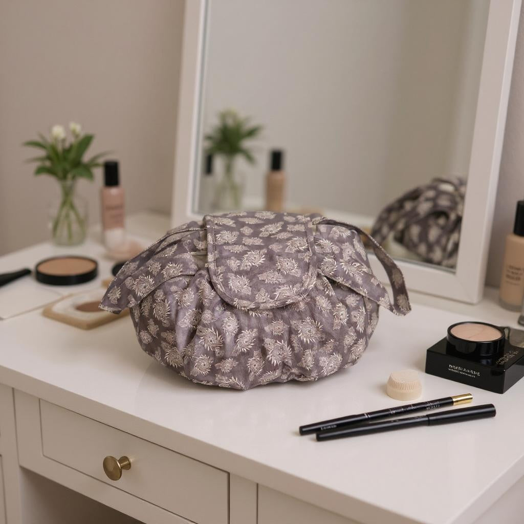 Patent-Pending Barrel Design Cosmetic & Toiletry Bag