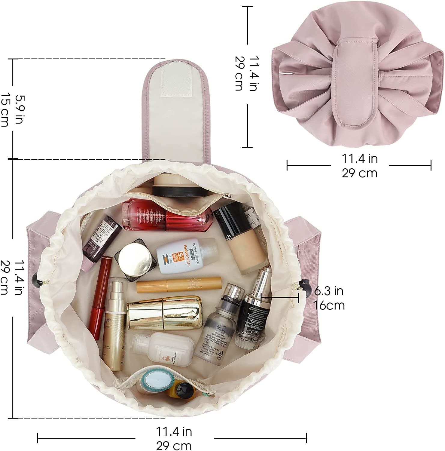 Premium Drawstring Travel Bag for Makeup and Essentials